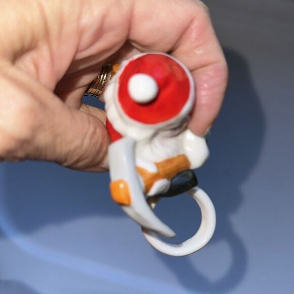 Vintage Enesco Ceramic Christmas Santa w/ Pick Ax Candle Climber Hugger - Picture 4 of 5